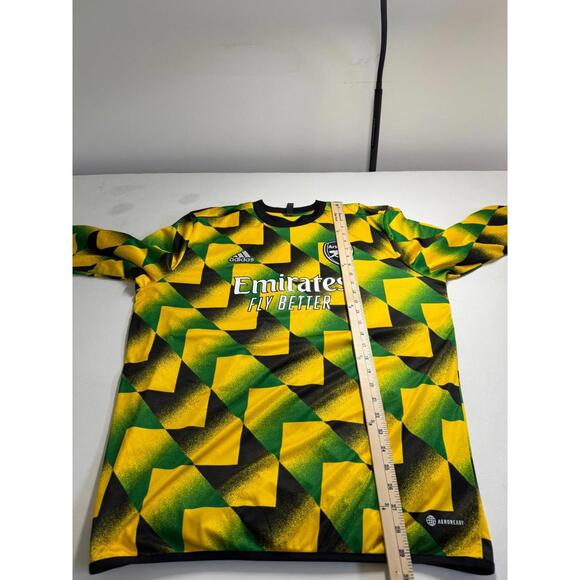 Arsenal Adidas Jamaica 2022 2023 Pre-Match Fleece Lined Jersey Large - Picture 6 of 6